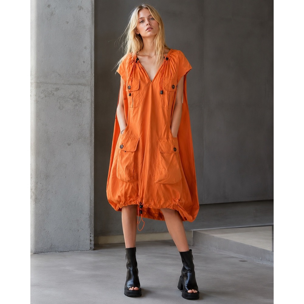 Maison Margiela 2017 Runway Utility Cocoon Dress John Galliano Orange SONY MIB4